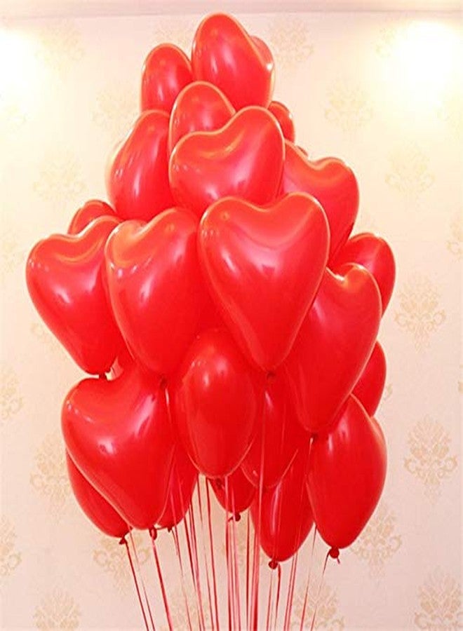 Evisha 50 pcs Red Heart Shape Big Size Perfect Shape & Size Latex Balloons| Gift for Valentine| Valentine Gift | Valentines Day Gift |Valentines Day Decoration Items| Party Decoration Items - Image 4